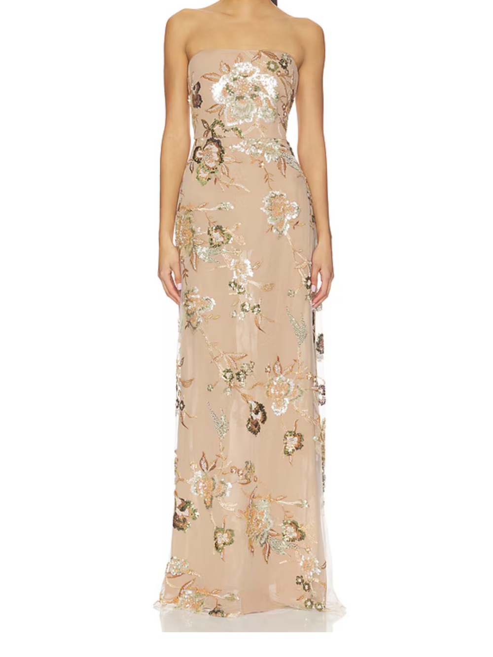 Sau Lee Pippa Maxi Dress in Taupe Multi 4